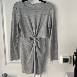 Honey Punch Long Sleeve Dress with Knot Cut Out | Medium